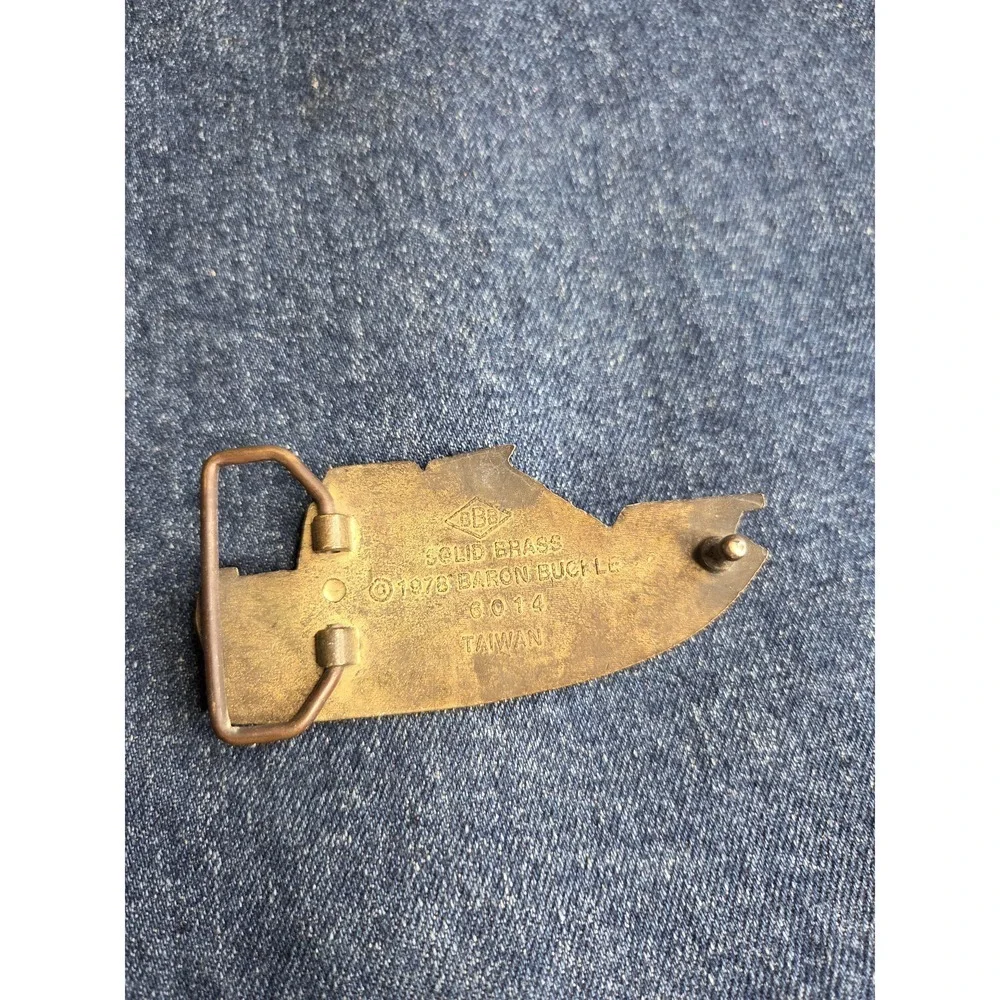 Vintage 1978 Baron Cabin Cruiser Brass Belt Buckle - Rare Nautical